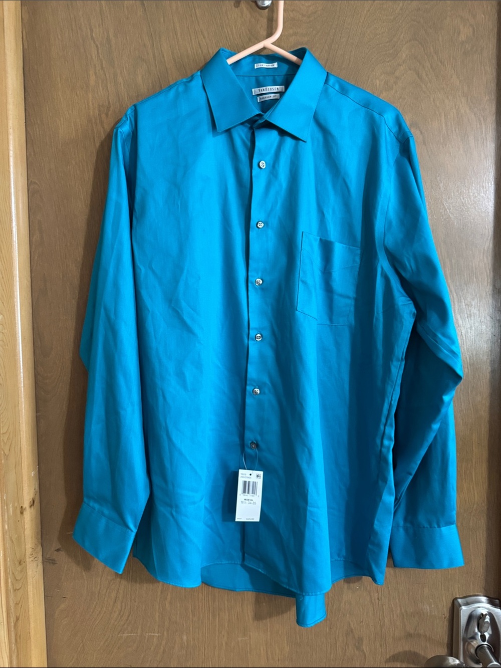 Van Heusen Men's Teal Button-Front Dress Shirt